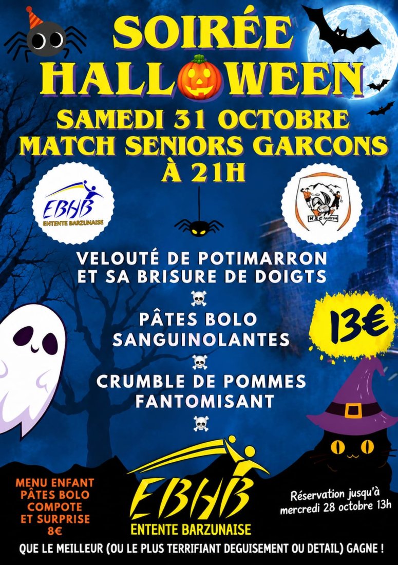 REPAS POUR HALLOWEEN - 31/10/2026